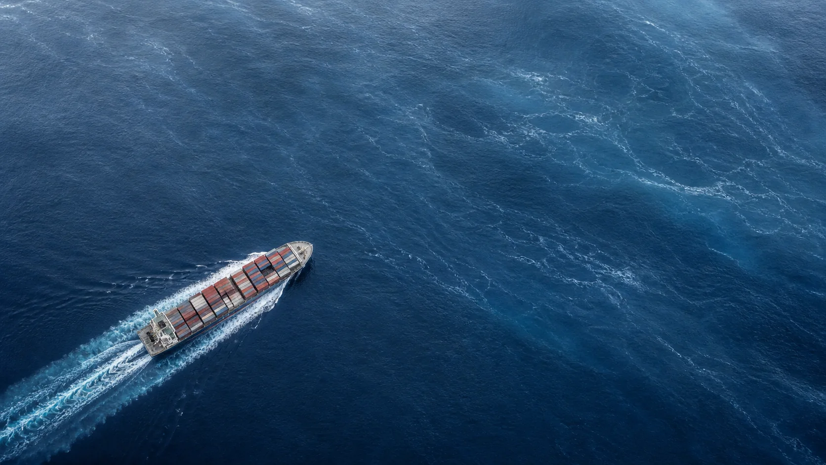 Commercial vessel underway at sea